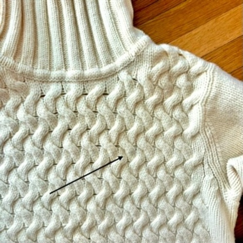 Vintage Field Gear 100% Lambswool Turtleneck Sweater Cream M Fishermancore Cozy - Picture 8 of 8